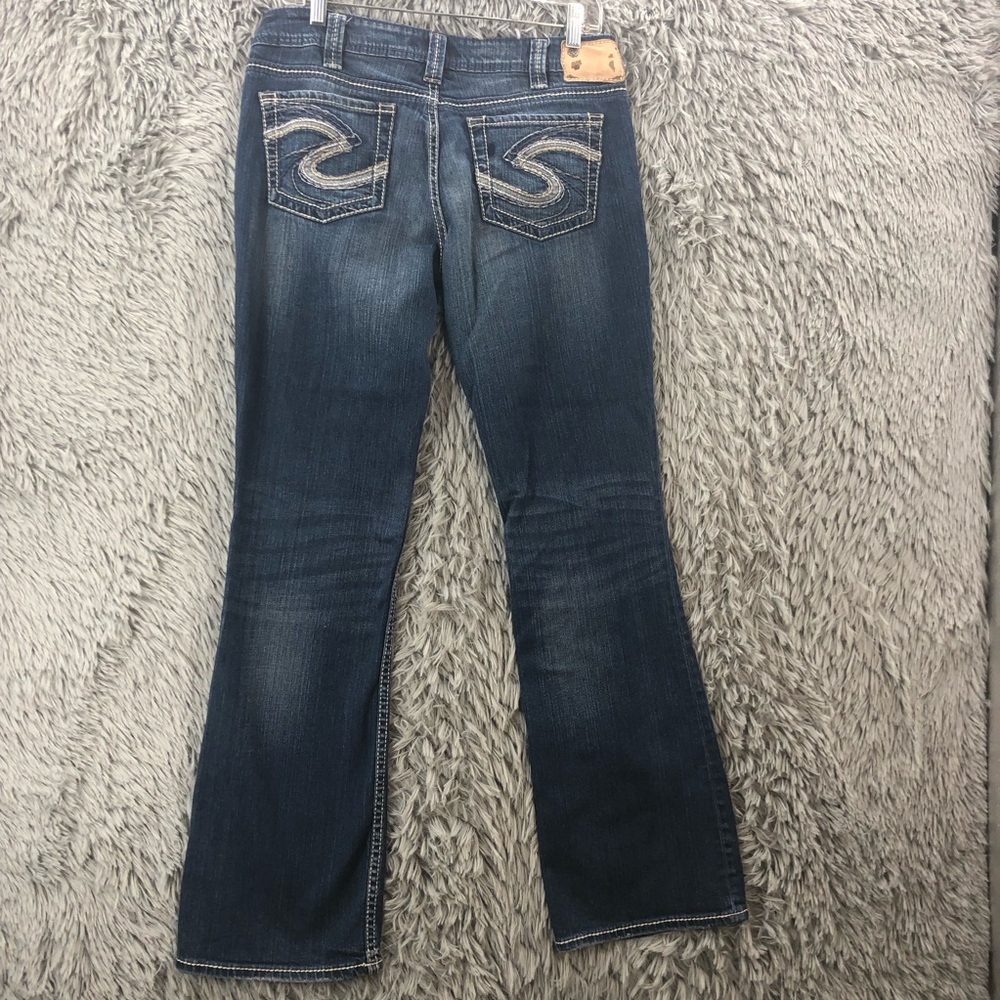 Silver Jeans Womens Size 31 Blue Aiko Bootcut Embroidered